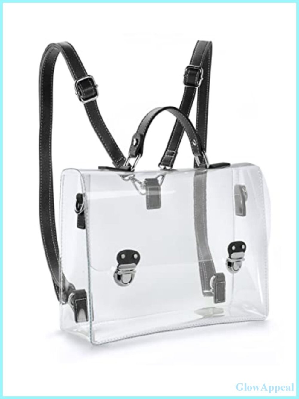 Clear PVC Convertible Satchel Backpack Crossbody Stadium Approved